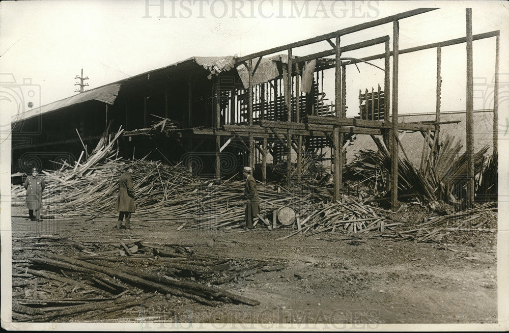 1931 Ruins From Fire at E.J. Dorf Lumber Co. at Jamaica, Long Island - Historic Images