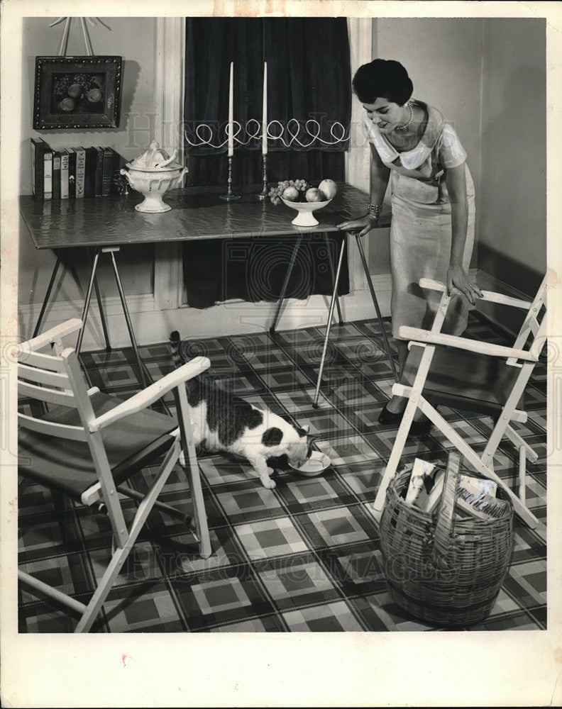 1954 Press Photo Vintage Home Decor Designs Flooring - Historic Images