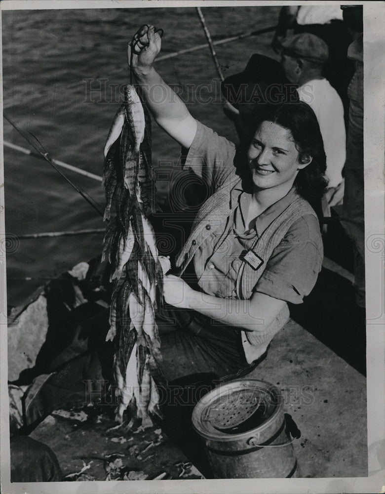 1944 Mrs Dorothy Rivard in Her Overalls Gordon Pier - Historic Images