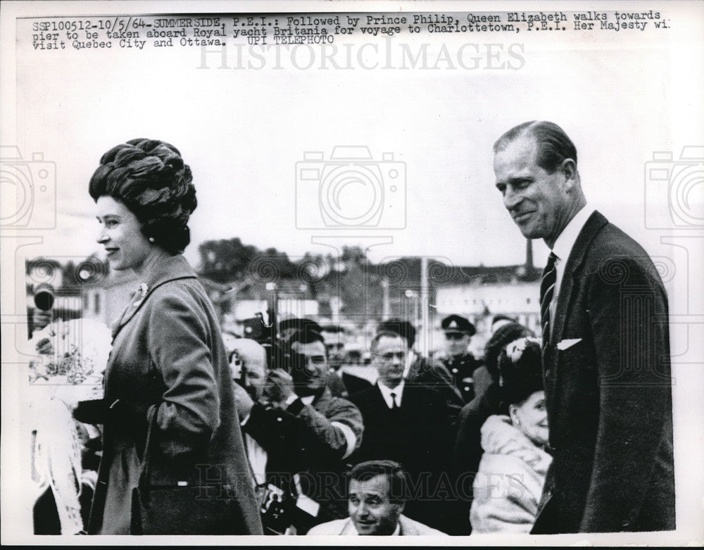 1964 Press Photo Prince Philip and Queen Elizabeth on Visit to Quebec City - Historic Images