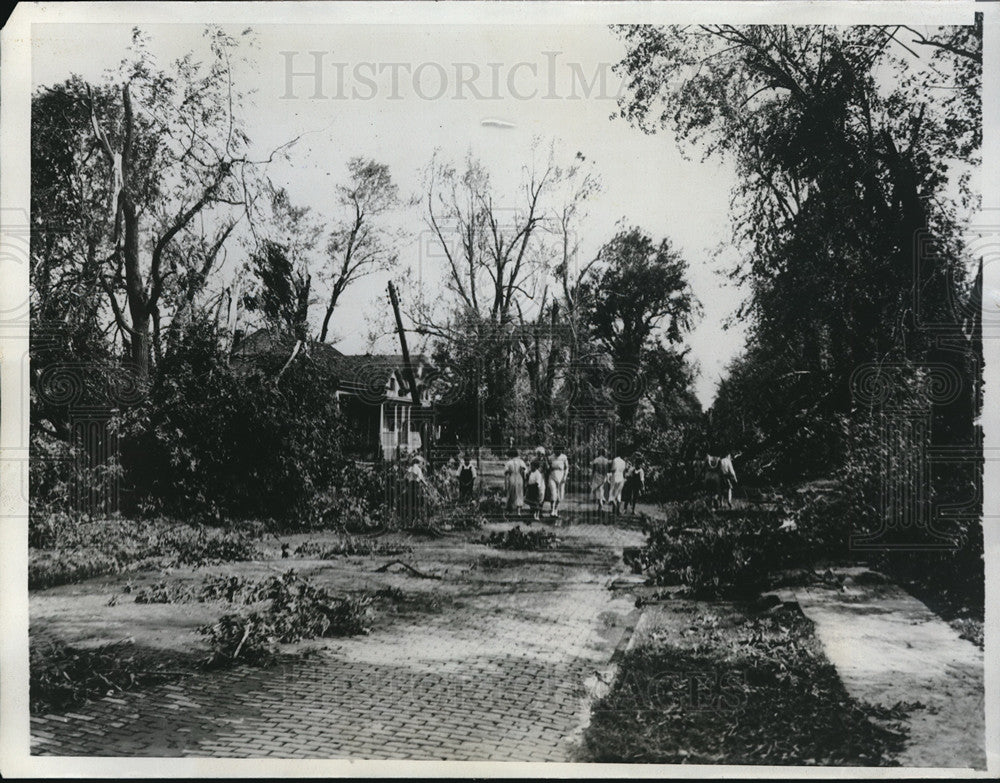 1934 Street Scene in Jacksonville Illinois After Tornado  - Historic Images