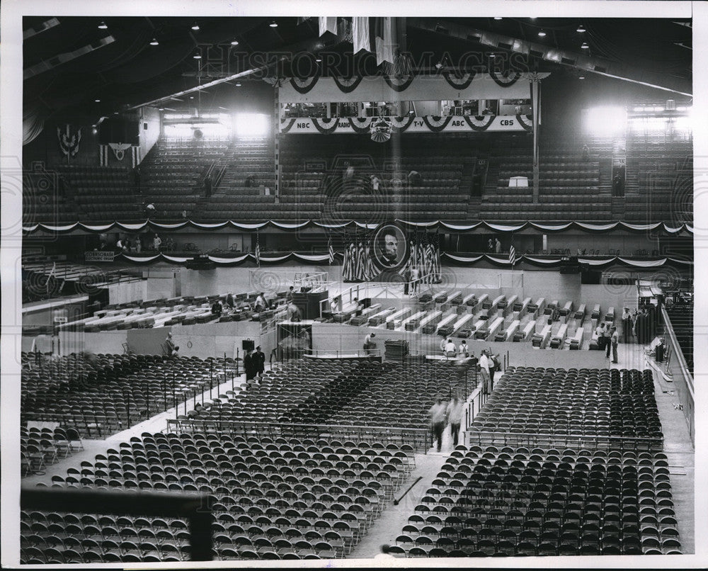 1952 Press Photo Chicago Illinois Convention Hall Construction - Historic Images