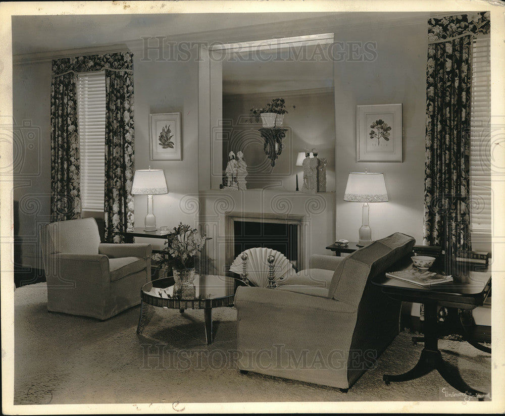 1937 Press Photo New Interior Design With Pastel Colors Give Room Charm, Space - Historic Images