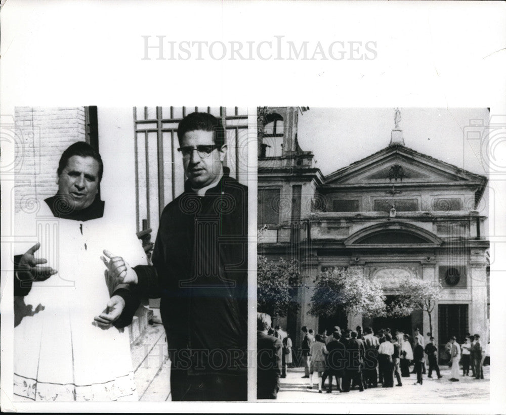 1969 Priests Don Cadei and Don Silla at the sanctuary of divine love - Historic Images