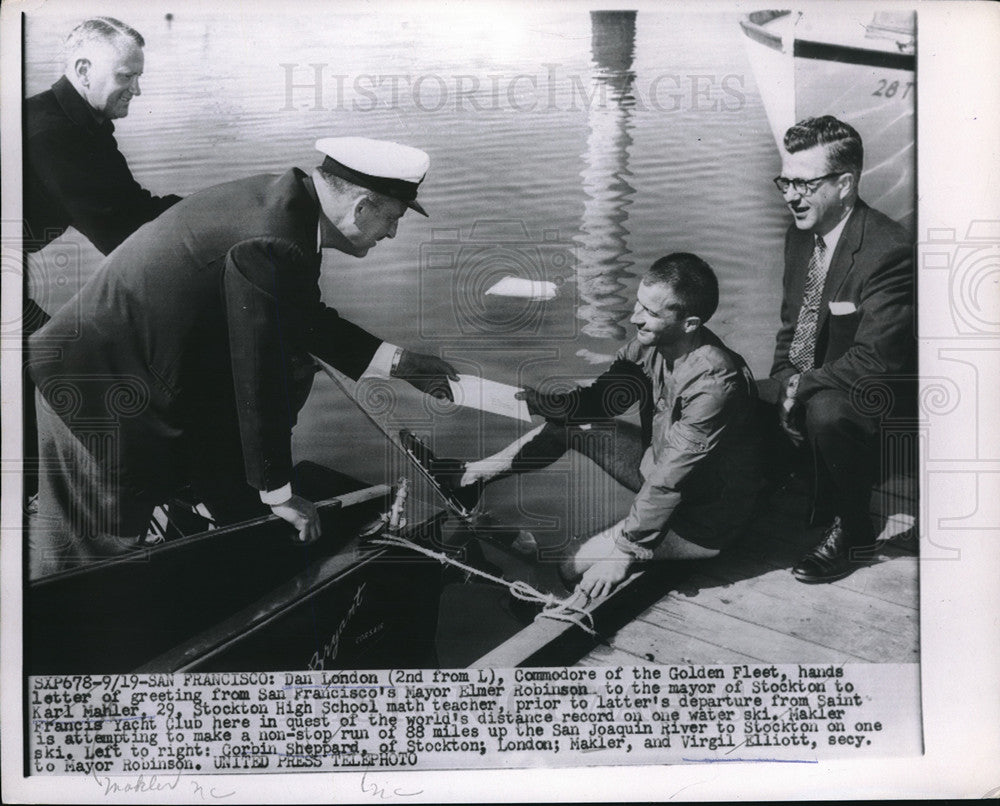 1954 San Francisco, Dan London of Golden Fleet, Mayor Robinson - Historic Images