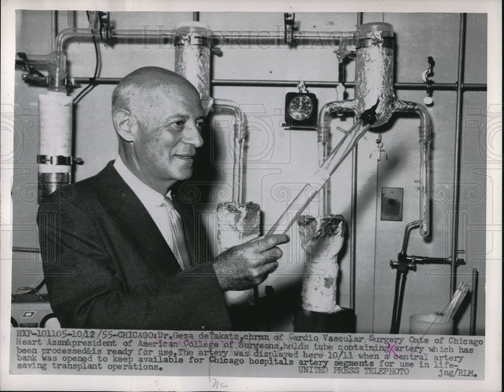 1955 Press Photo Dr Geza deTakats Chairman of Cardio Vascular Surgery Committee - Historic Images