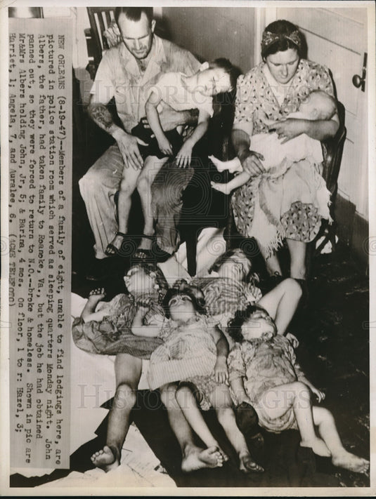 1947 Mr & Mrs Albers holding John Jr and Barina with hazel Harriet - Historic Images