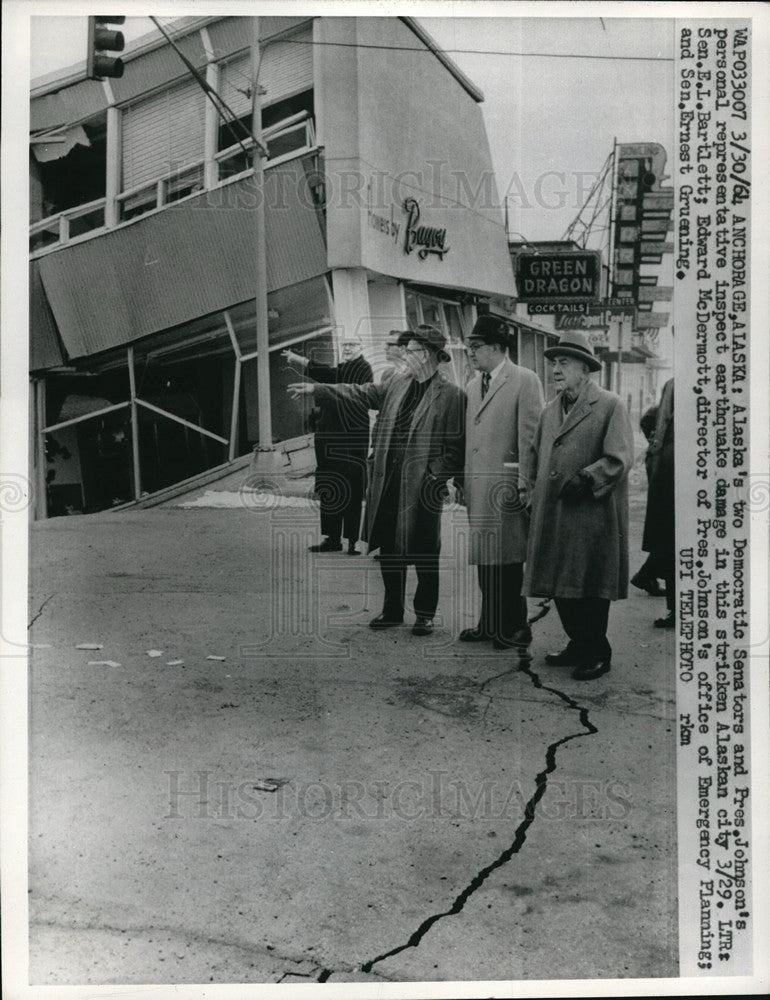 1964 Press Photo Alaska&#39;s two Democratic senators and Pres Johnson&#39;s reps-Historic Images