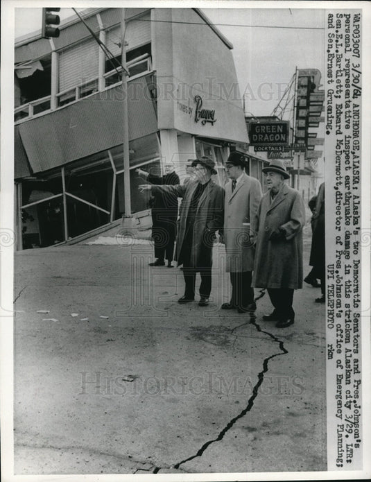 1964 Press Photo Alaska's two Democratic senators and Pres Johnson's reps-Historic Images