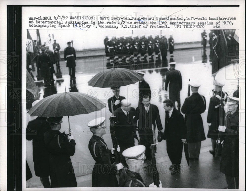 1959 Press Photo NATO Secretary-General Paul-Henri Spaak in Washington - Historic Images