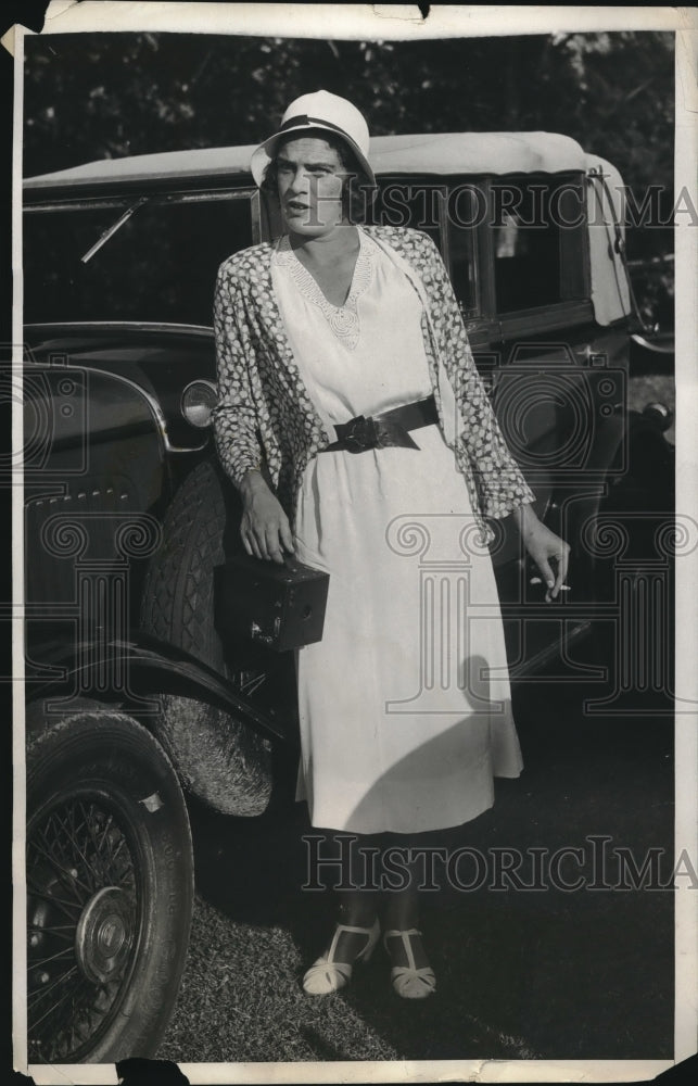 1932 Press Photo Mrs Hubert Phipp of New York &amp; Pittsburgh watch polo game FL-Historic Images