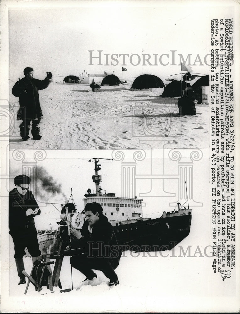 1964 Press Photo Moscow, Russia scientific expedition patrol in Sea of Okhotsk-Historic Images