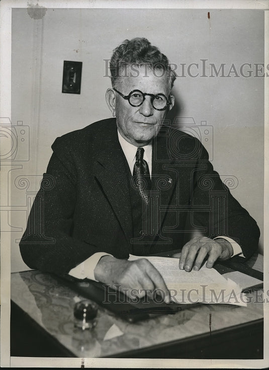 1934 Press Photo Milo Reno, Pres of FarmersHoliday Assoc in NYC - Historic Images