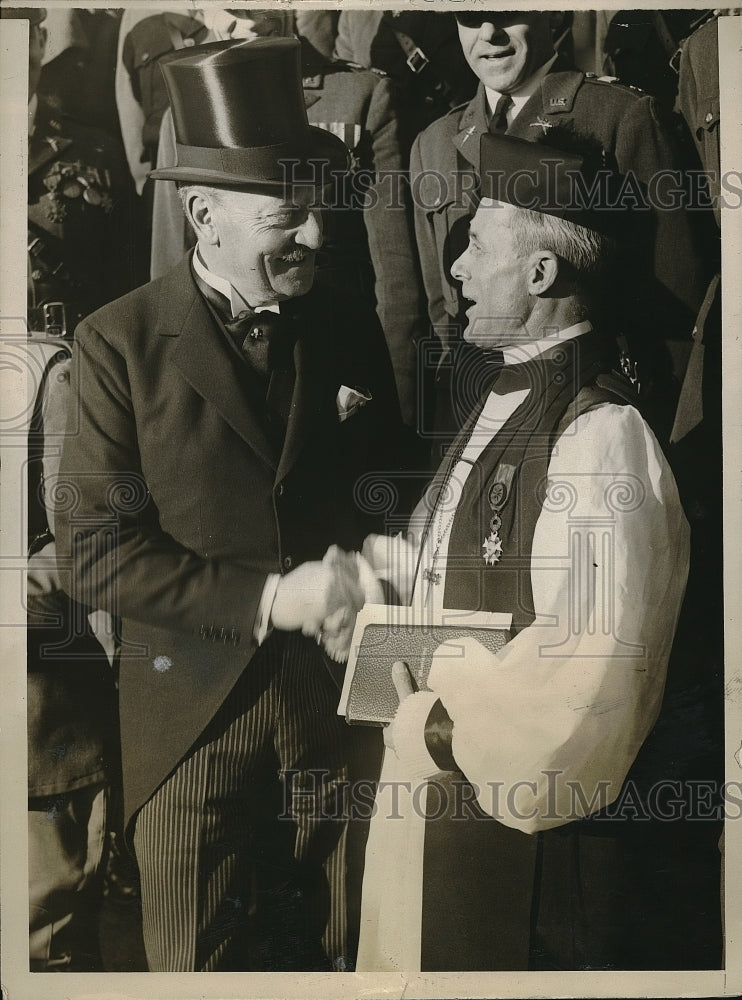 1928 Press Photo Bishop William T Manning With Prince Albert de Ligne - Historic Images