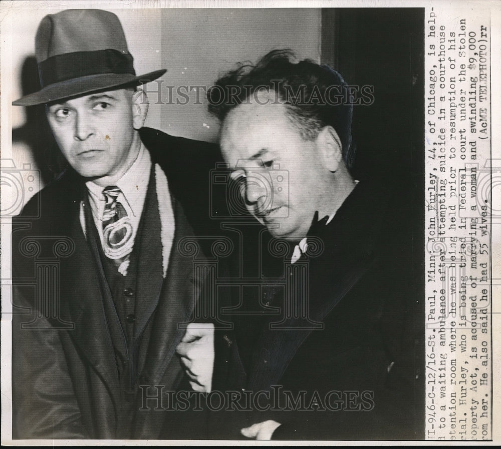 1948 St Paul, Minn John Hurley, suicide attempt after swinde case - Historic Images