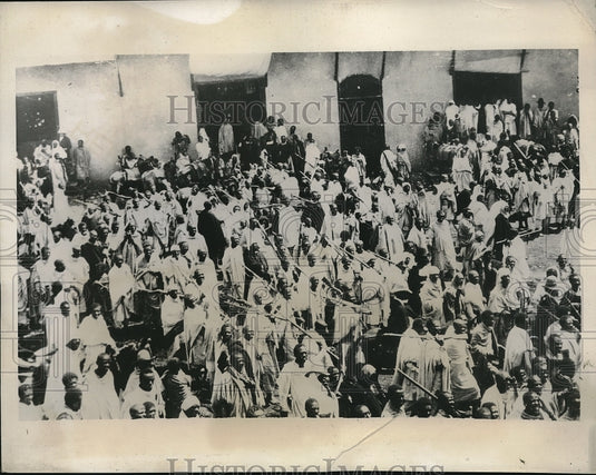 1935 Abyssinian soldiers near Addis Ababa to defend vs Ittalians - Historic Images