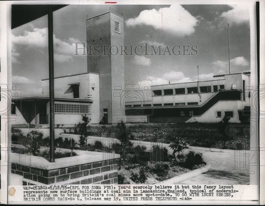 1955 Press Photo Surface Buildings Coal Mine Lancanshire England - neb74056-Historic Images