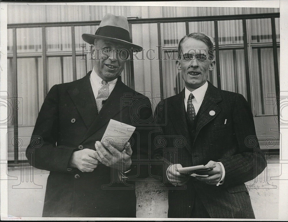 1933 Press Photo W. Forbes Morgan Assistant National Treasurer & M.H. McIntyre - Historic Images