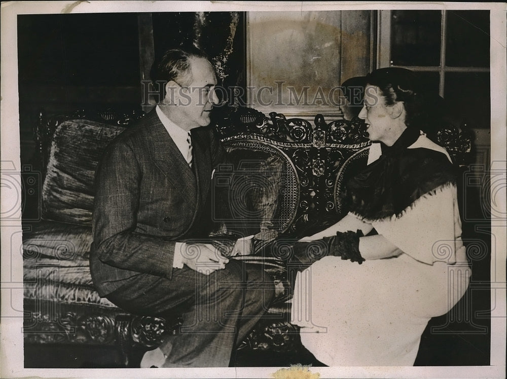 1936 Press Photo O Aranha of Brazil &amp; D Stevens, Inter Amer Confrence for Peace - Historic Images