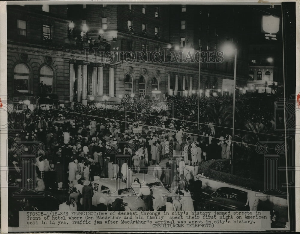 1951 Press Photo San Francisco Gen MacArthur Spent first night - neb74123-Historic Images