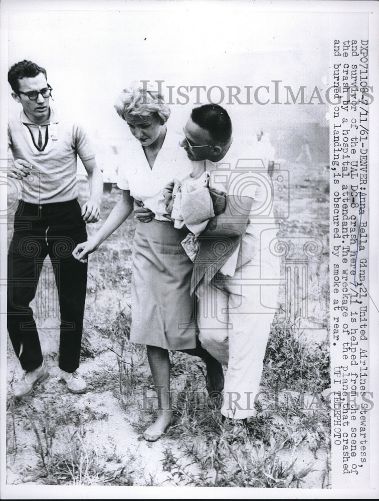 1961 Press Photo Denver Anna Bella Ginn Airplane Crash Survivor - Historic Images