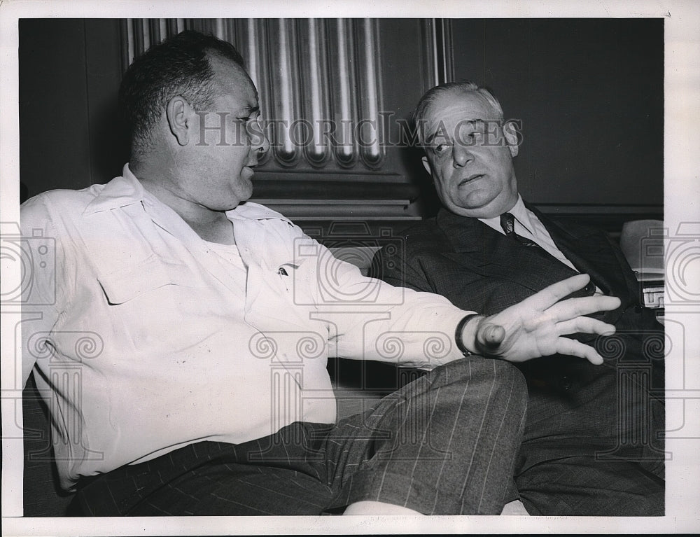 1946 Press Photo J.R. Gormley of Marine Firemen&#39;s Union &amp; J.B. Bryan-Historic Images