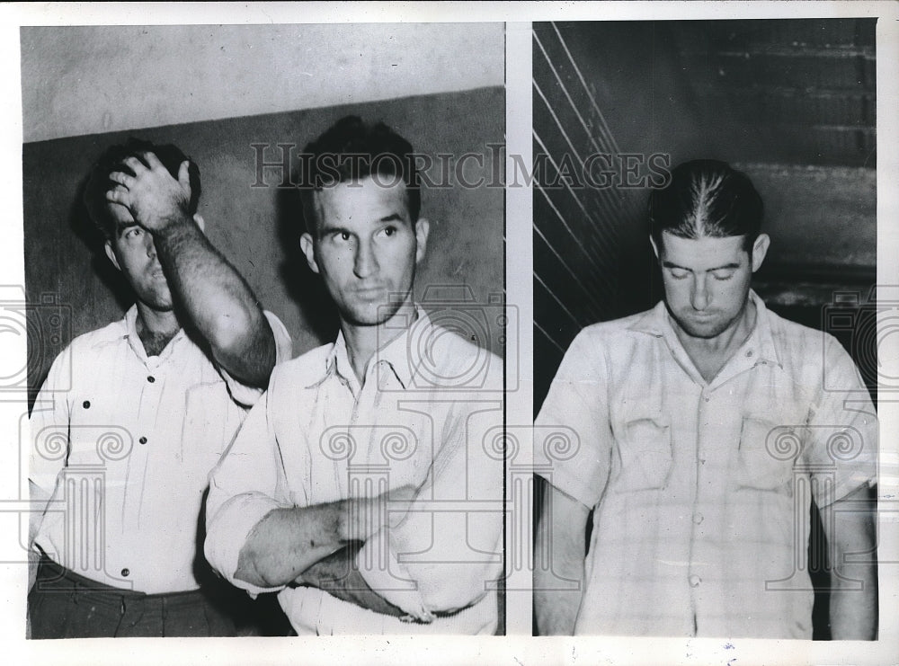 1946 Press Photo Veterans Held in New Orleans, J. Grace, C. Blabber, R. Maher-Historic Images