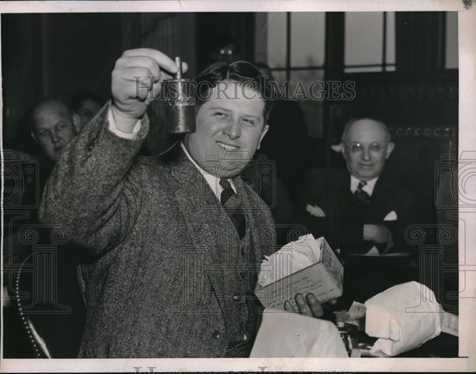 1937 Press Photo Richard Frankensteen, Detroit Labor Organizer Testifies - Historic Images