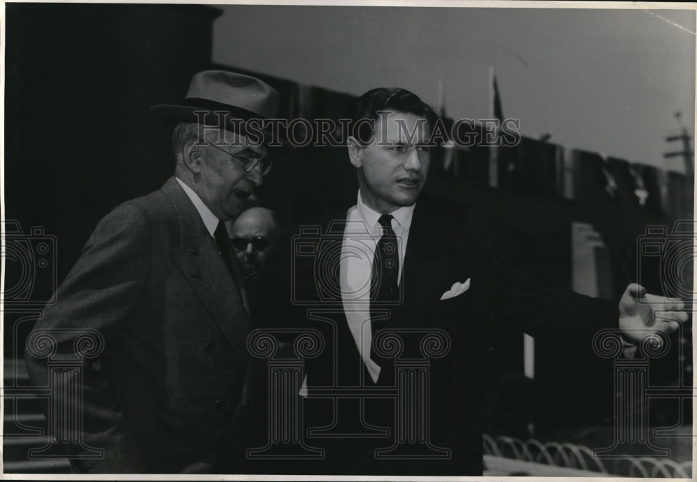 1945 George Messersmith &amp; Nelson Rockefeller at Mexico&#39;s Hipodrome - Historic Images