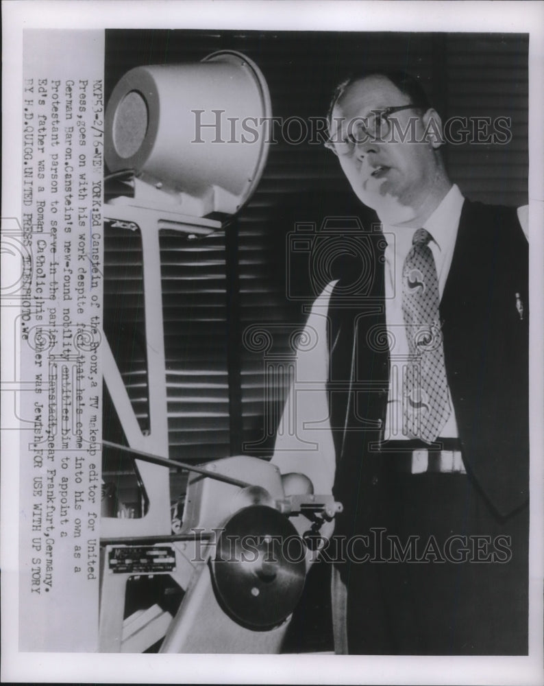 1954 Press Photo Ed Canstein editor United Perss - Historic Images