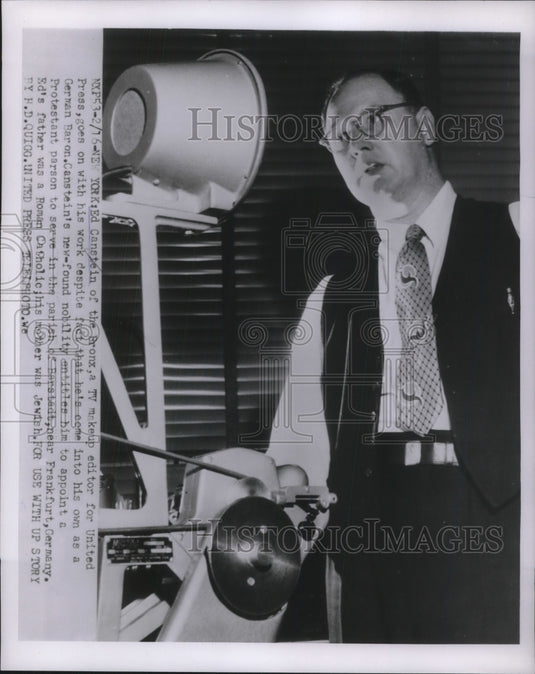 1954 Press Photo Ed Canstein editor United Perss - Historic Images
