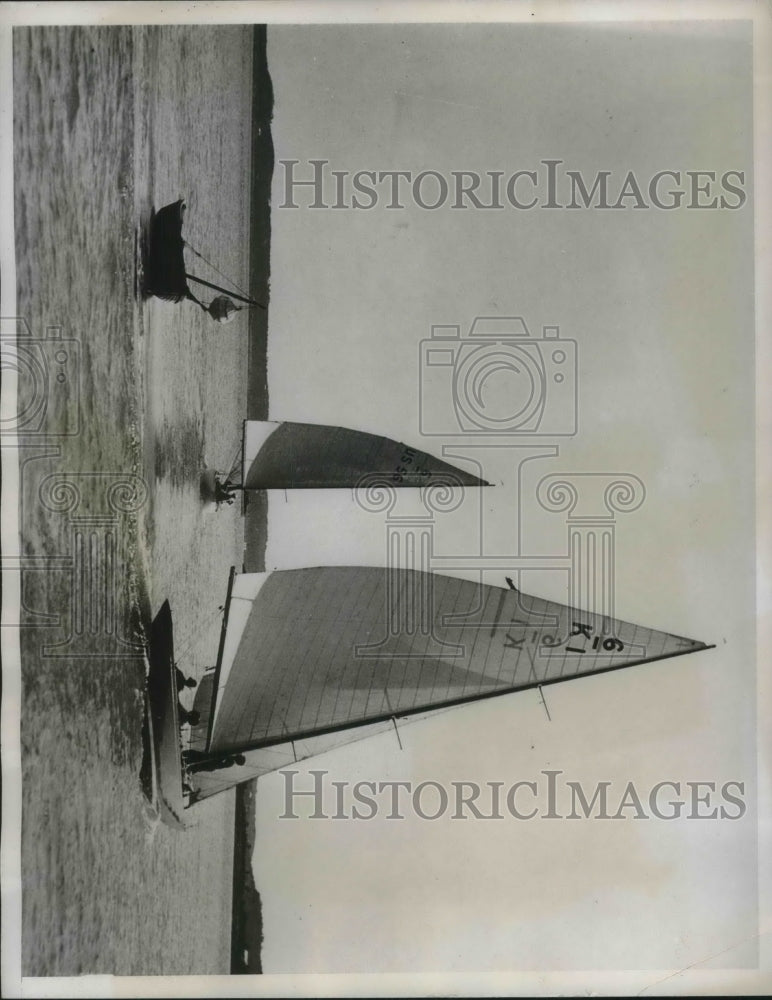 1933 Press Photo Prince of Wales Cup race in Bermuda, US ship Jill wins - Historic Images