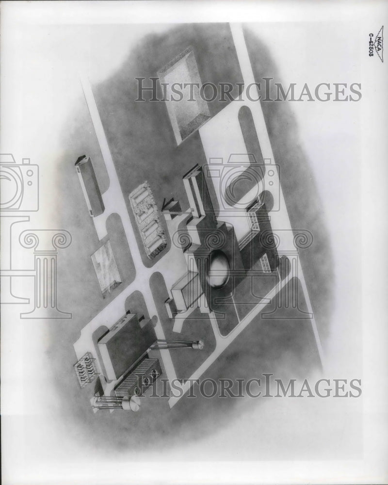 1961 Press Photo Artist concept of Plum Brook Research Reactor near Sandusky, O. - Historic Images