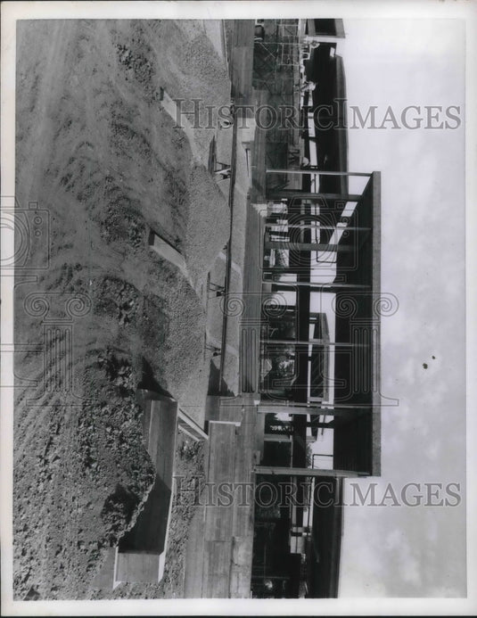 1956 Press Photo Harry S Truman Presidential Library Under Construction - Historic Images