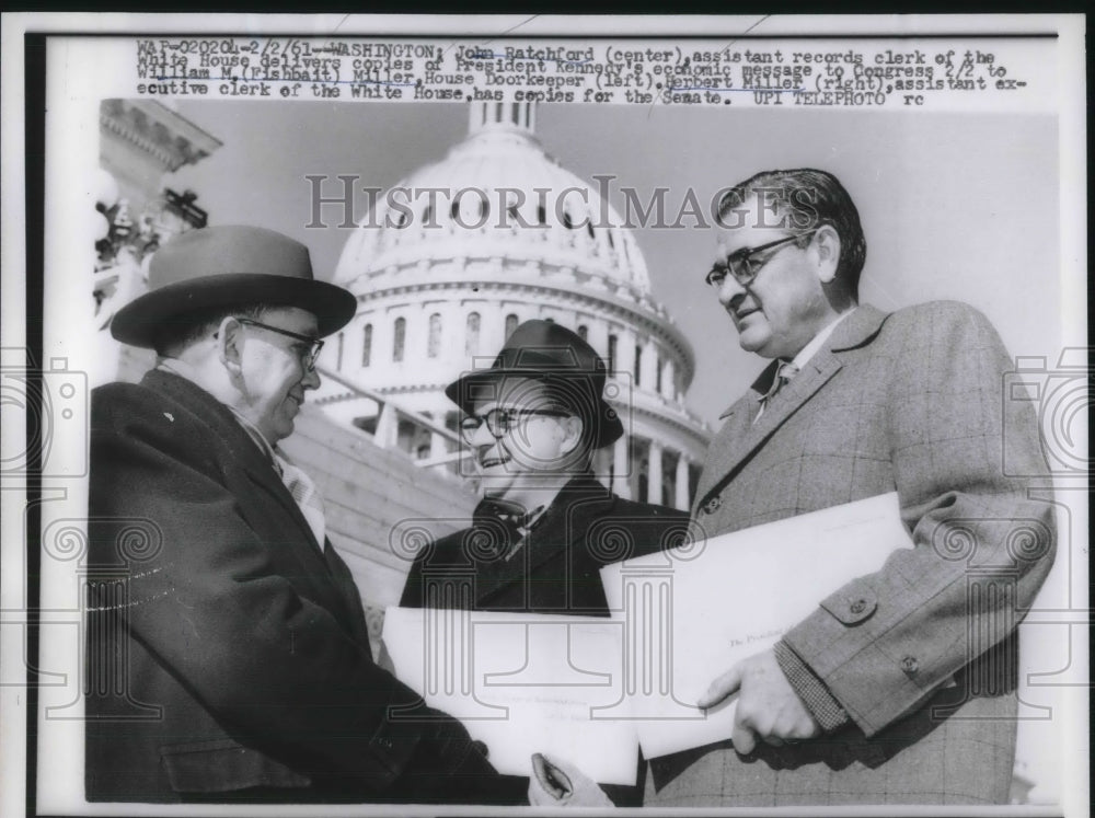 1961 Press Photo D.C. John Hatchford, Herbert Miller,Wm Miller at Capitol-Historic Images