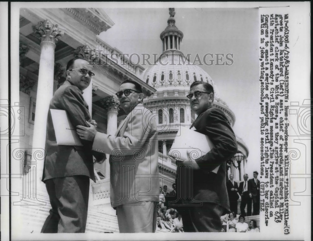 1963 House Doorkeeper Wm Miller,J Hatchford,H Miller in D.C - Historic Images