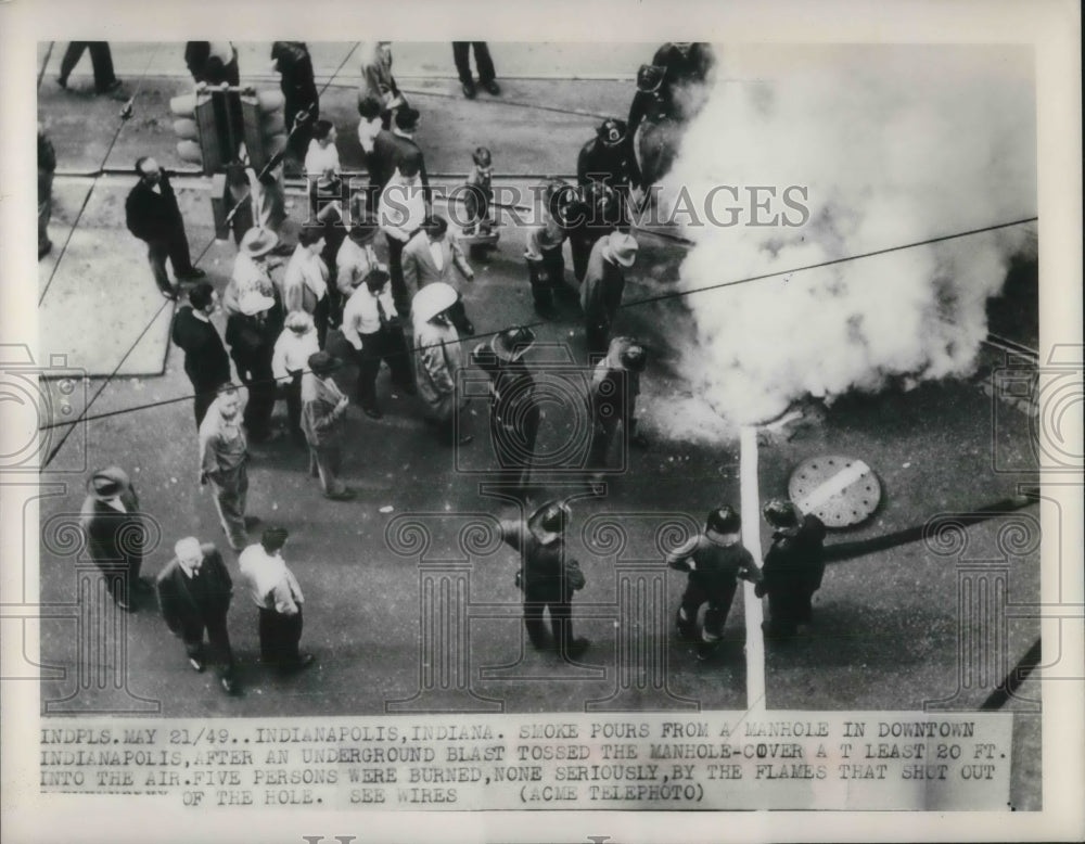 1949 Underground Blast in Indianapolis Blows Man Hole Cover Off - Historic Images