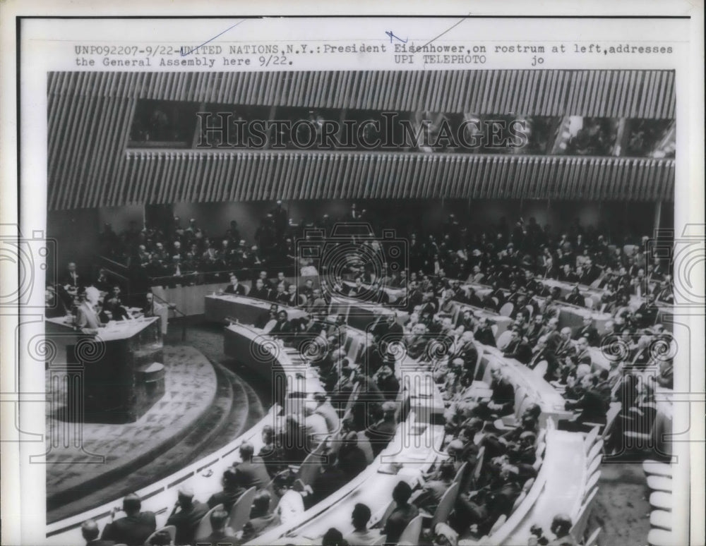 1960 Press Photo President Eisenhower at UN General Assembly-Historic Images