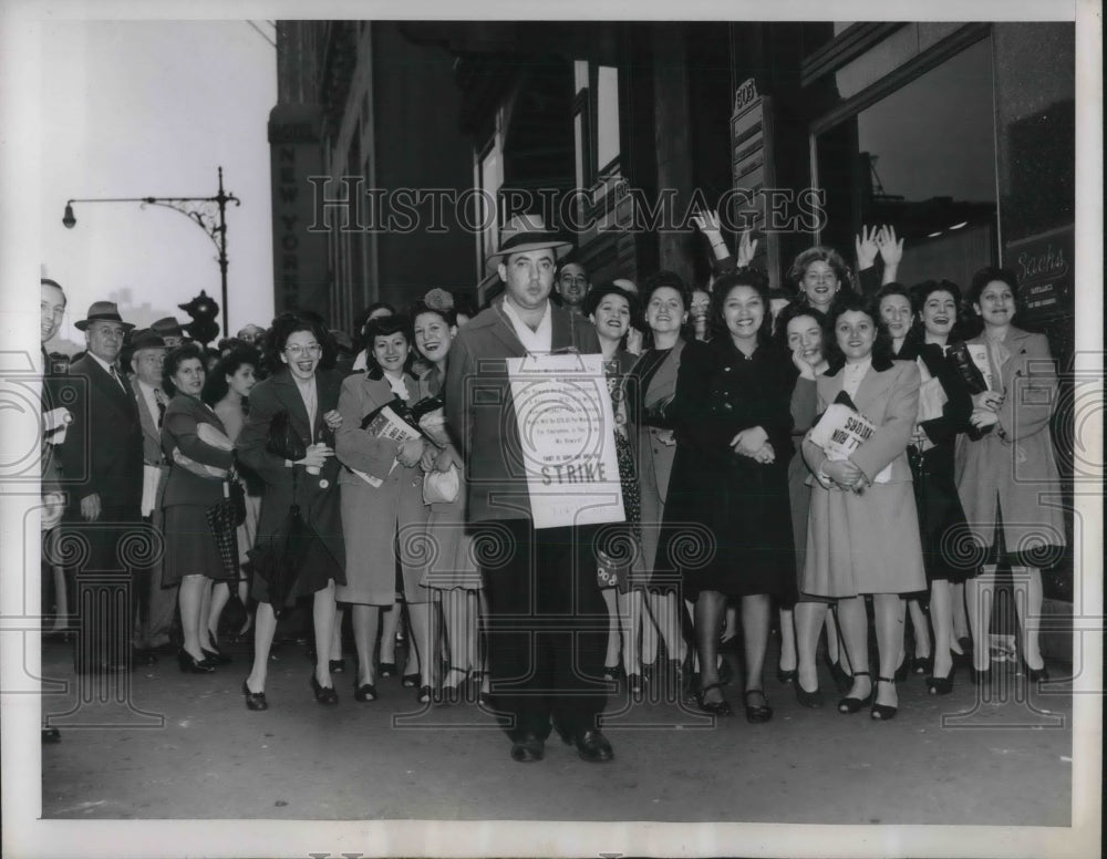 1945 NYC, striking elevator operators at Hoover bldg-Historic Images