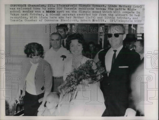 1964 Olympic Gymnast Linda Metheny Welcomed Home in Tuscola - Historic Images