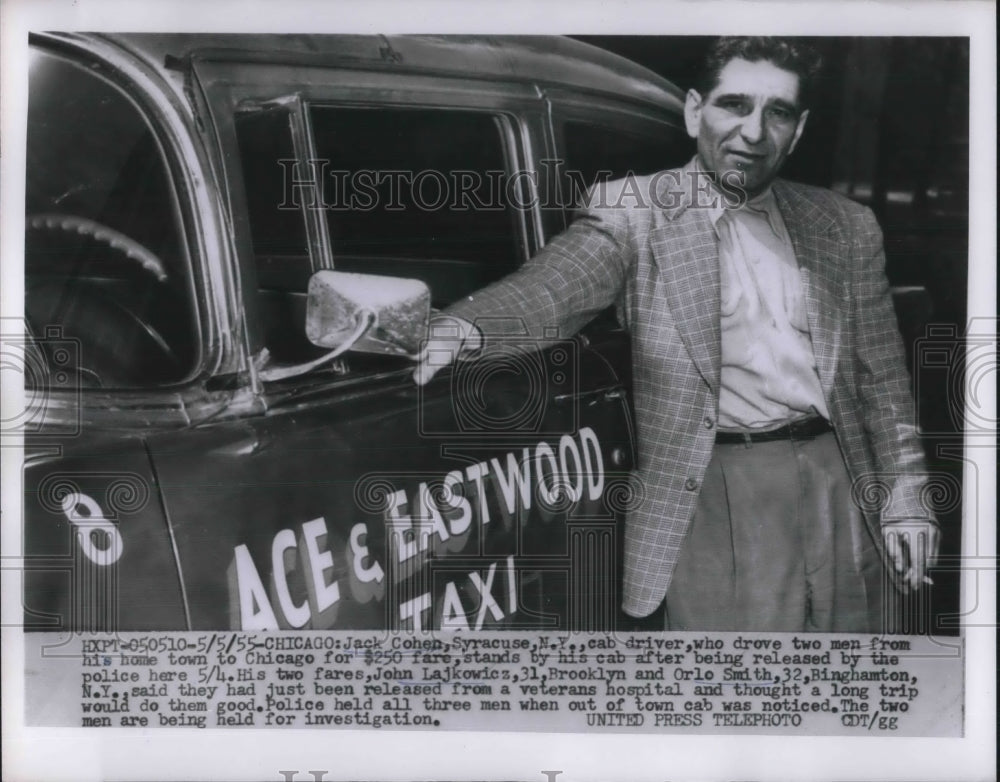 1955 Syracuse cab driver Jack Cohen drives two to Chicago, fare $250 - Historic Images