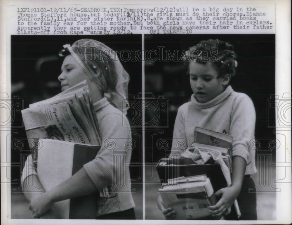 1965 Seabrook, Tx Dianne &amp; Karin Stafford, astronauts kids - Historic Images