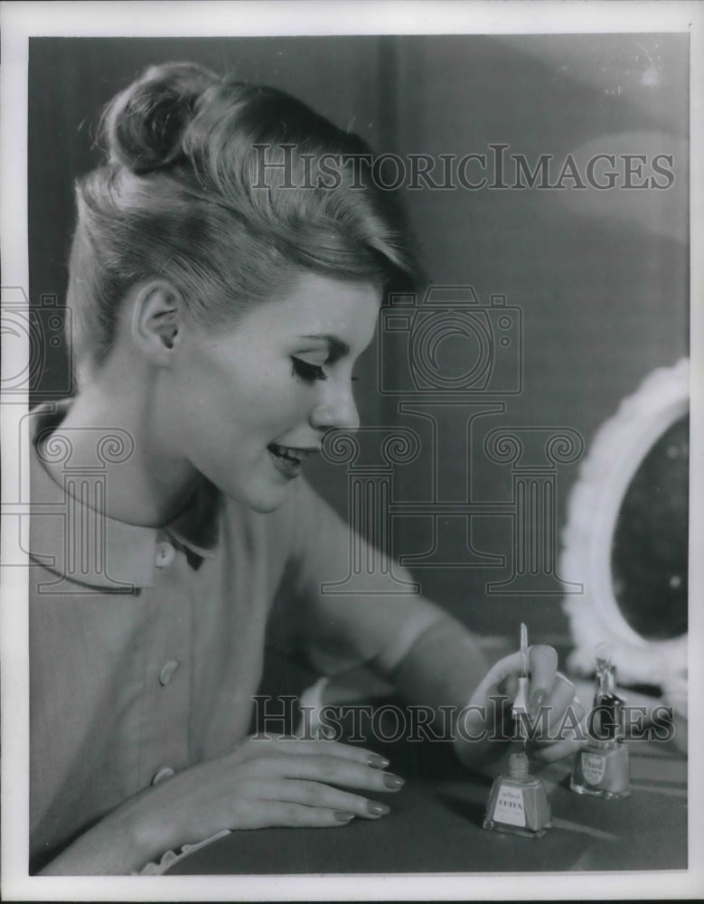 1960 Young Woman Painting Her Nails-Historic Images