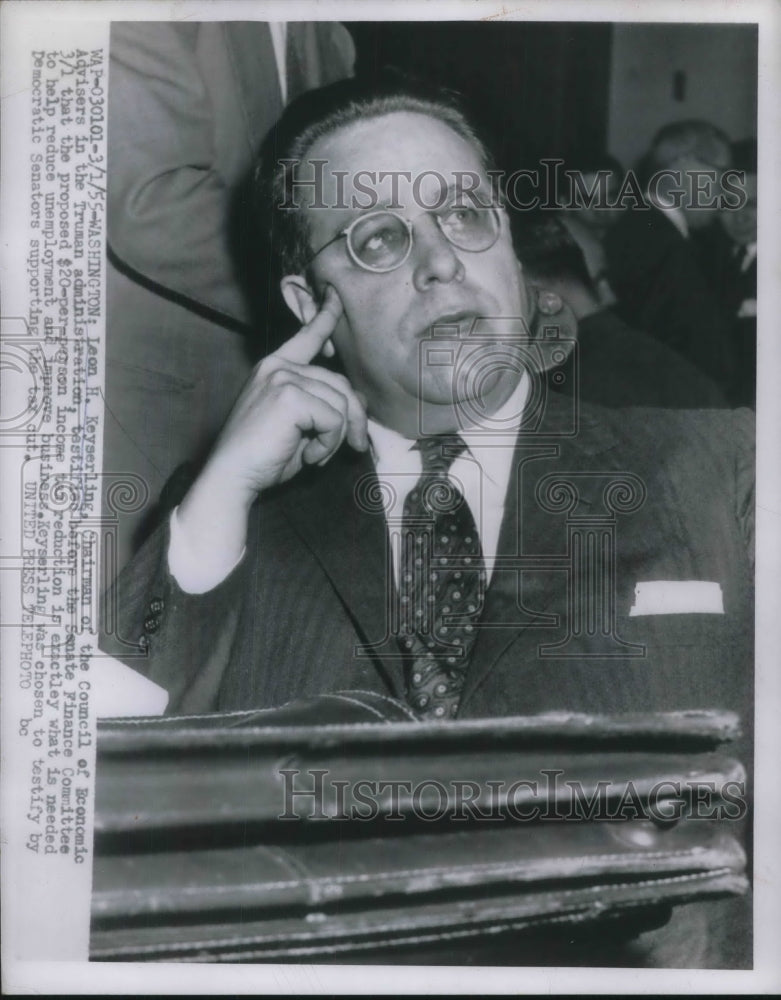 1955 Leon H. Keyserling Testifies Before Senate Finance Committee - Historic Images