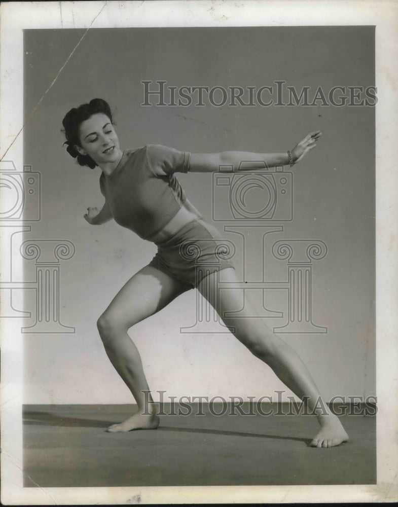 1940 Girl Exercising and Stretching Like a Skier-Historic Images