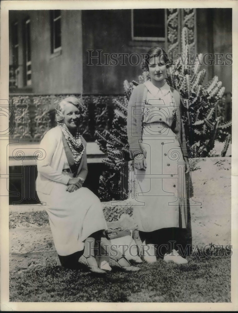 1935 Press Photo Mrs Harold Ruckman Mixsell &amp; Daughter Mallory - Historic Images