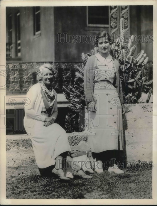 1935 Press Photo Mrs Harold Ruckman Mixsell & Daughter Mallory - Historic Images