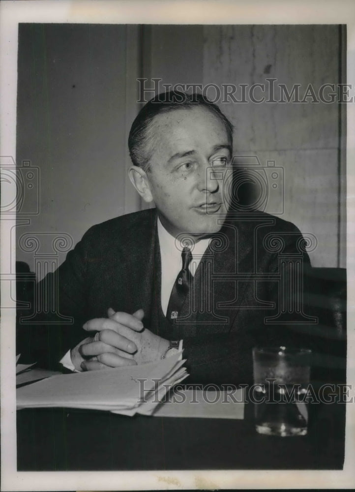 1939 Press Photo Arthur Besse, Wool Manufacturers Chief Before Senate Committee - Historic Images