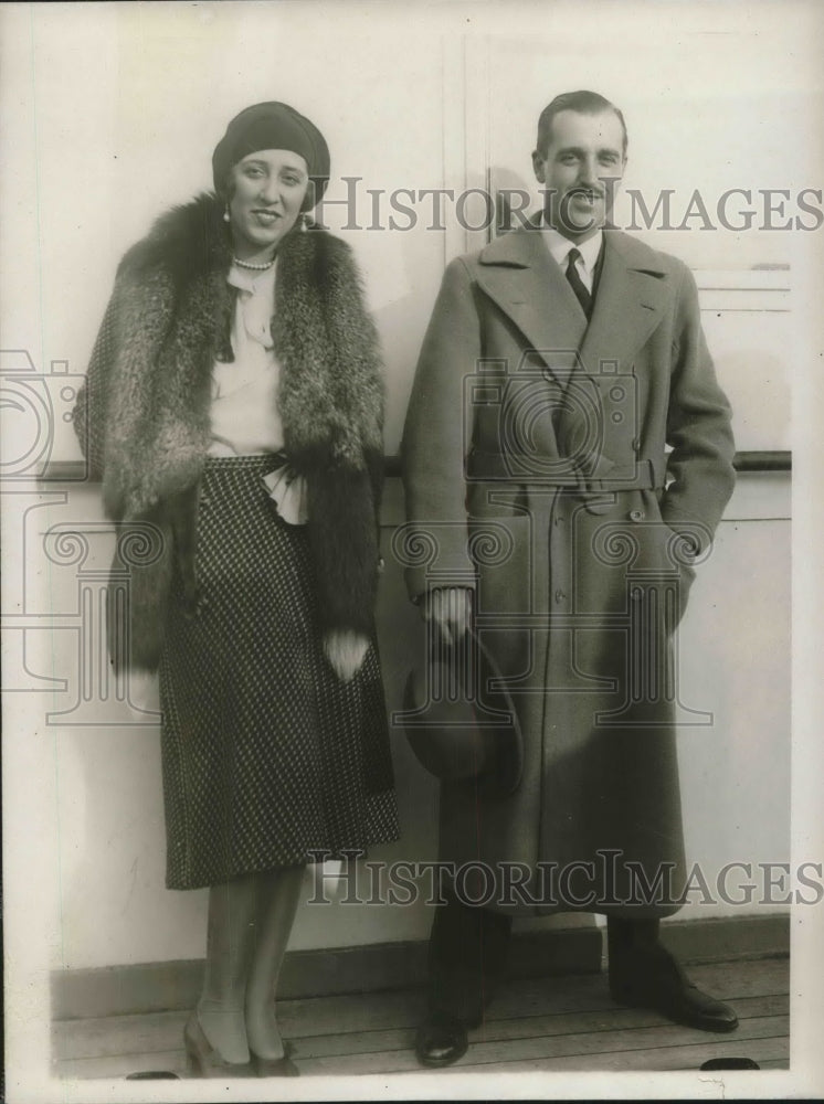 1929 Press Photo Duke de Saulnear la Mayor &amp; Mrs de Coll of Spain - Historic Images