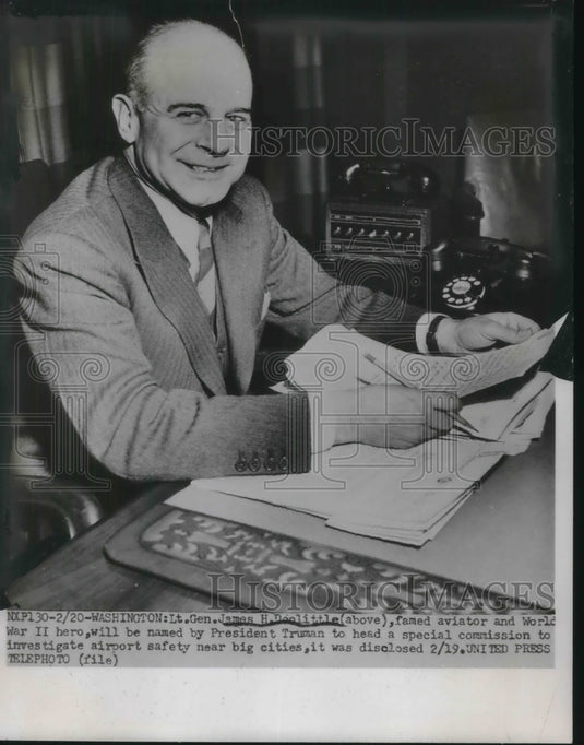 1952 Press Photo Lt Gen James H Doolittle for aviation commission - Historic Images